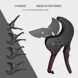 Cortador de tubulação resistente 32mm 42mm 63mm 75mm, corpo de liga de alumínio, tesoura catraca, cortador de tubo, pvc/pu/pp/pe, ferramentas manuais de corte de mangueira - Image 6