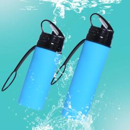 Copo de água leve portátil, garrafa esportiva de silicone, reutilizável, dobrável, destacável com tubos de sucção, acessórios ao ar livre, 600ml - Image 5