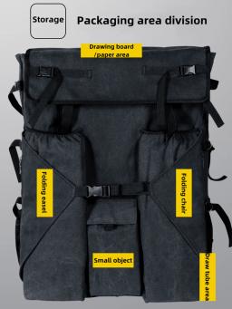 Alta capacidade Canvas Art Bag para Art Students, Exame de pintura, Sketching Board Storage, mochila espessamento portátil, 4K - Image 3