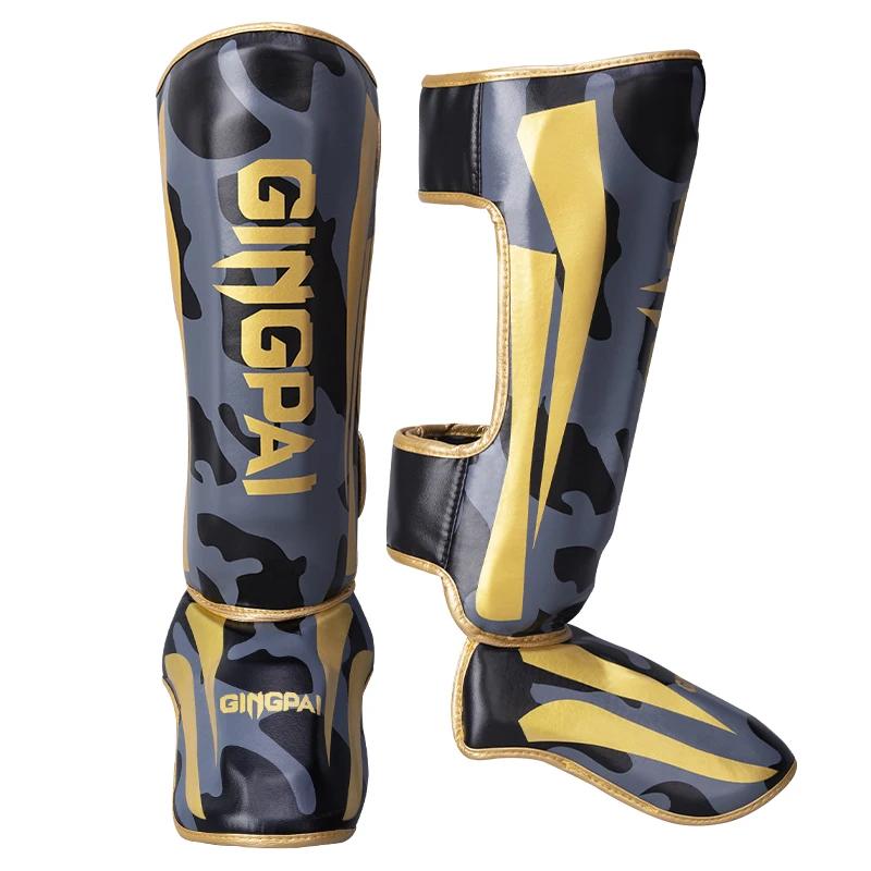 Caneleiras de boxe mma para crianças/jovens/adultos, equipamento de suporte para tornozelo, protetores de karatê, sanda muay thai leggings - Image 1