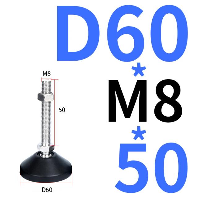 Copa de Pé Universal em Aço Inoxidável com Suporte Ajustável e Parafuso de Âncora M8, M10, M12 - Base para Calçados de 60 a 80mm