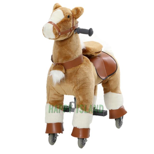 Passeio de Pelúcia Premium em Cavalo para Crianças de 3 a 6 Anos com Rodas e Diversão Sem Fim