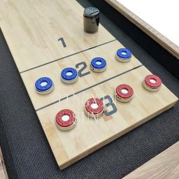 Mesa de shuffleboard de 9 pés na sala de jogos familiar, mesas de shuffleboard arcade portáteis internas e externas para crianças e adultos - Image 6