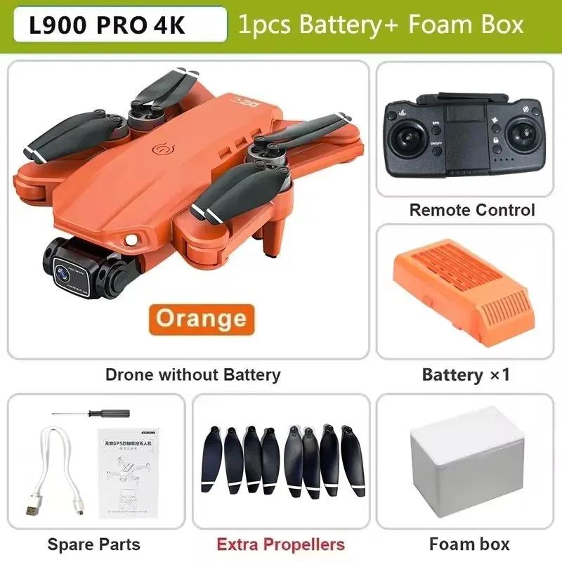 L900 pro gps drone 4k profissional hd câmera dupla 5g wifi fotografia sem escova dobrável quadcopter rc distância 1.2km drones brinquedo - Image 1