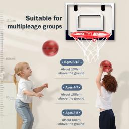 Mini basquete hoop para crianças e adultos indoor com eletrônico placar pendurado montagem na parede esporte jogo de treinamento brinquedos crianças - Image 4