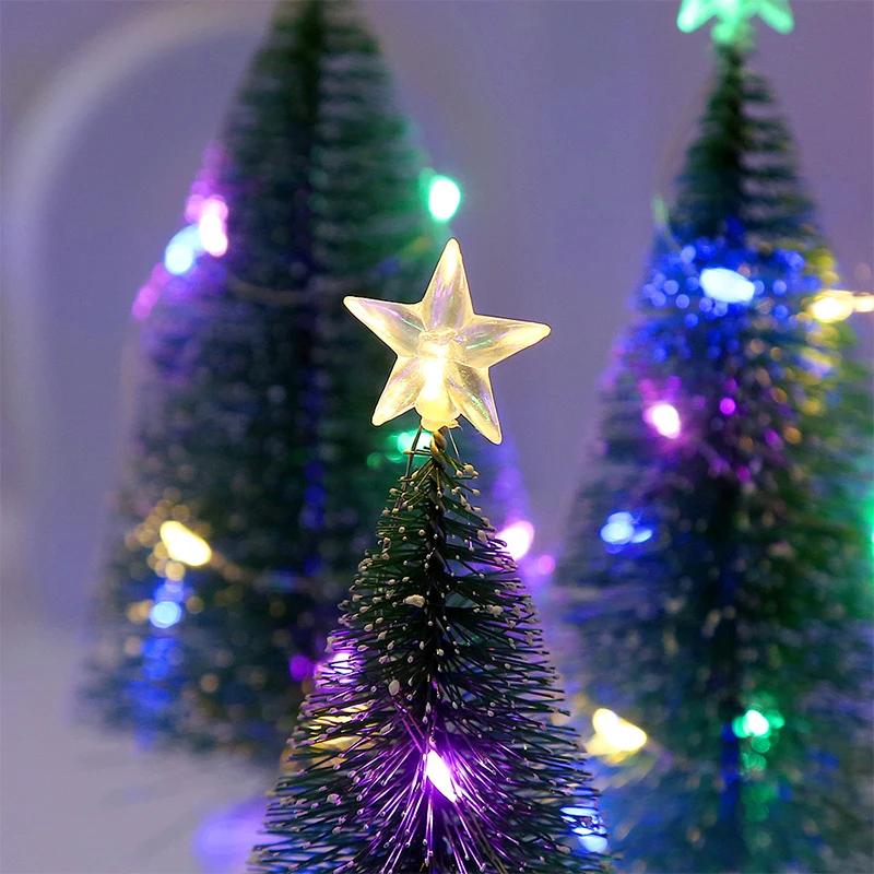 Mini Luminous Árvore De Natal Ornamentos, Decorações LED Desktop, DIY Desktop Luz, Decoração De Casa, Festa De Escritório - Image 1