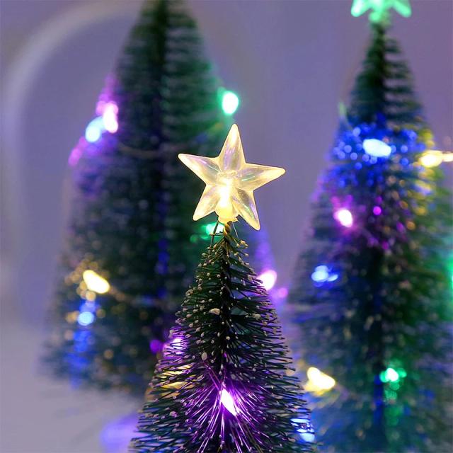 Ornamentos de Natal em Miniatura com Luzes LED para Decoração de Escritório e Casa, Ideal para DIY
