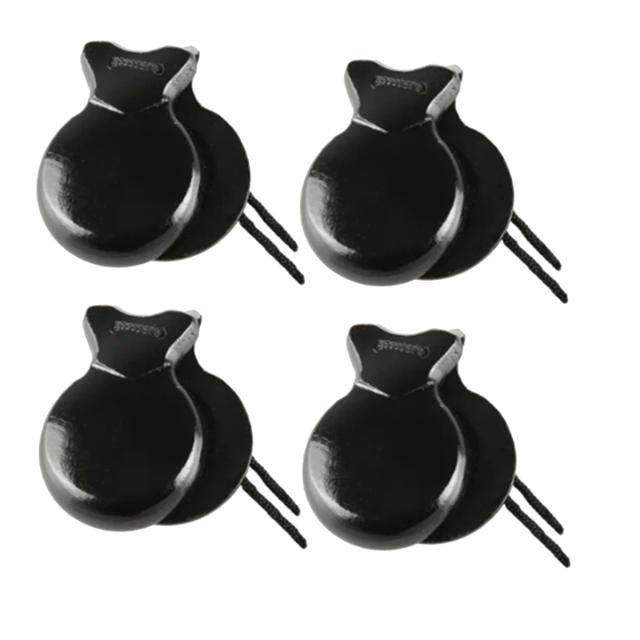 Castanholas Flamenco Tradicional Espanhol em Madeira - Kit com 4 Peças para Iniciantes em Percussão