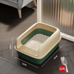 Caixa de areia para gatos, tamanho pequeno, anti-respingos, caixa de areia para animais, bandeja para gatinhos - Image 1