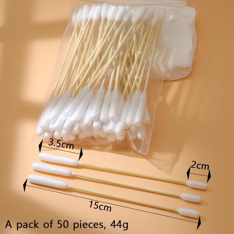 Pet produtos de limpeza para animais, cães, gatos e orelha limpeza, remoção de manchas, Double Ended, grandes cotonetes, 50 PCs - Image 1