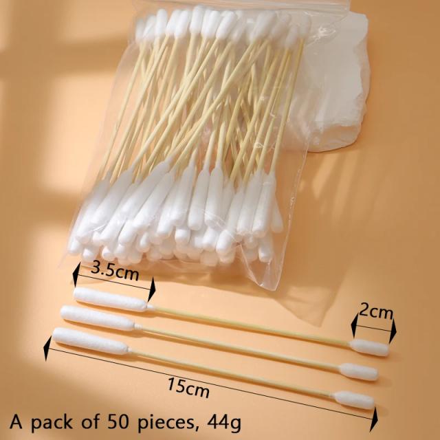 Produtos de Limpeza para Animais: Cotonetes Duplos para Remoção de Manchas em Cães e Gatos - 50 Unidades
