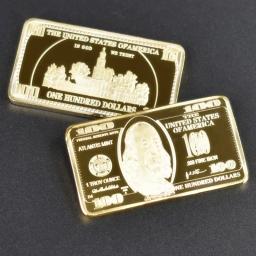 Barra de ouro 24k American Bullion, 100 dólares, Moeda de metal americana, USD com presente, 1pc - Image 5