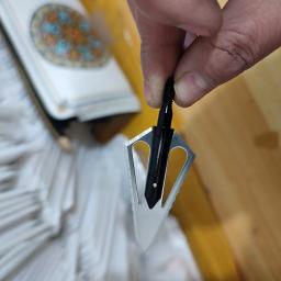 Lâmina de arco e flecha em aço inoxidável para caça Parafuso Broadhead Ponta de seta para arco e caça 100 grãos 6 unidades por pacote - Image 3