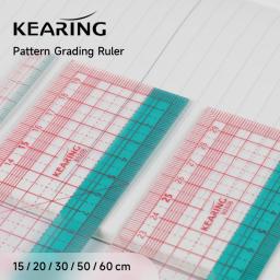 Régua reta transparente com linha dupla, Kearing Pattern Making Ruler, Réguas de corte gráficas, Ferramentas de costura, 20-60cm - Image 1