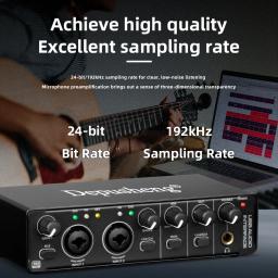 Depusheng-MD22 Interface de áudio, USB 3.0, placa de som com monitoramento, guitarra elétrica, gravação ao vivo, estúdio, canto, micro - Image 3