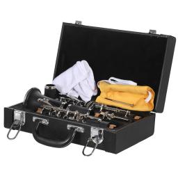Abs clarinete bb cupronickel chapeado níquel 17 chave instrumento de sopro com pano de limpeza luvas acessórios para iniciante estudante - Image 6