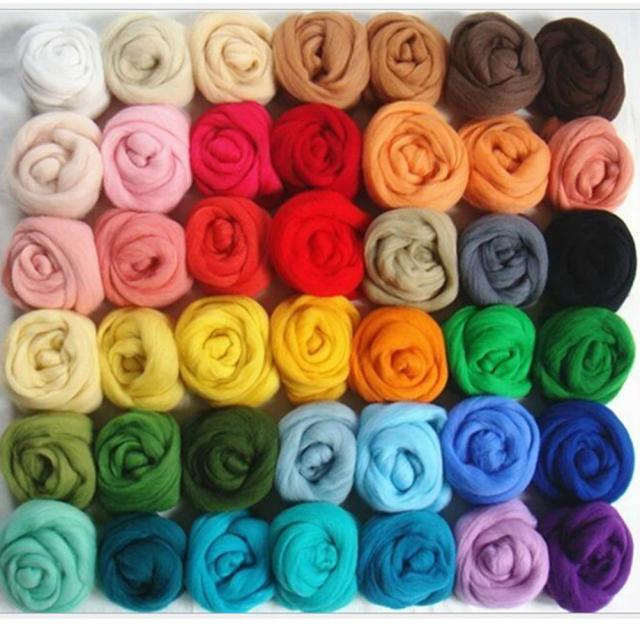 Conjunto de Agulhas e Fios de Lã Roving para Artesanato em Felting, Tricô e DIY Woolen Weaving