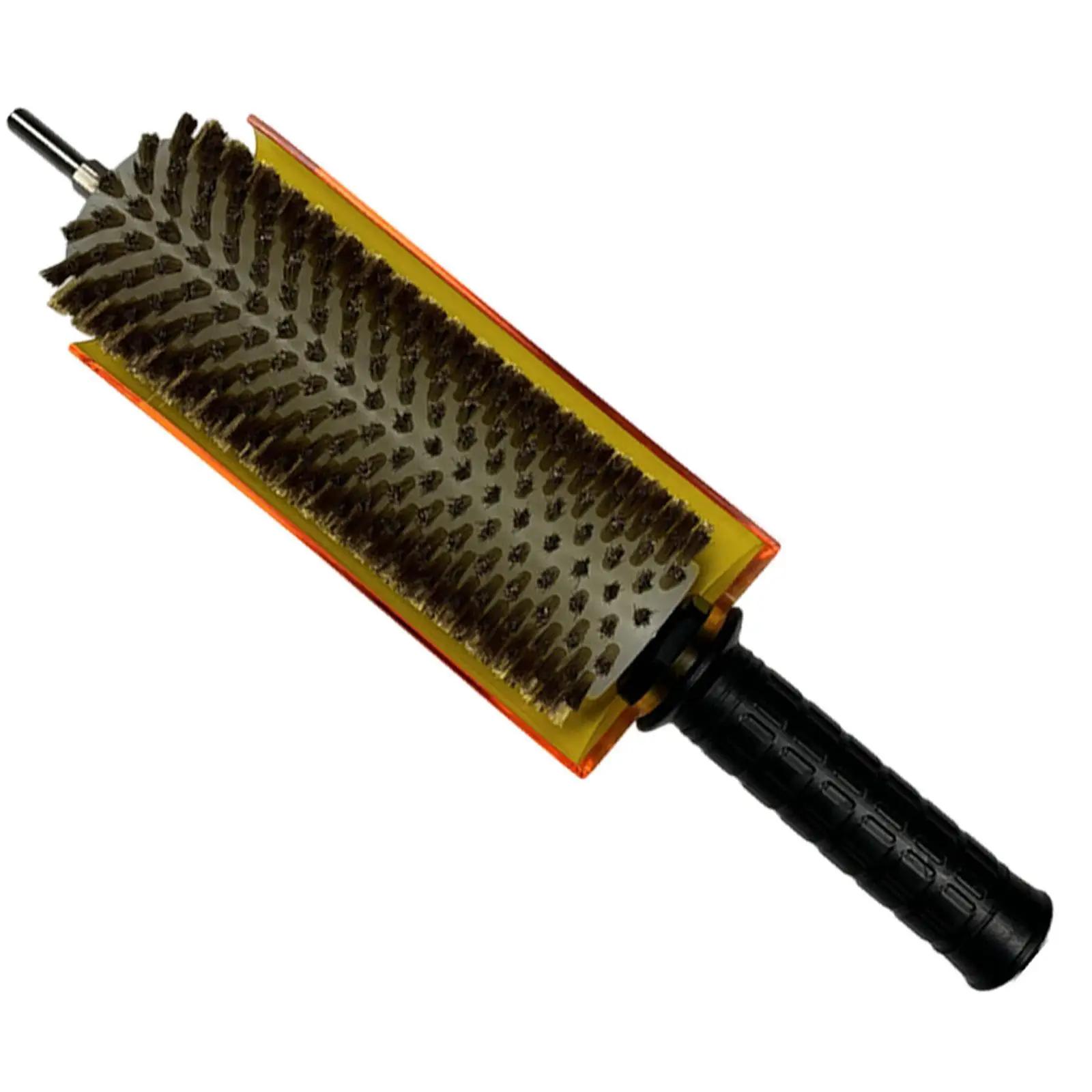 Escova de cera de esqui com alça de eixo e kit de capa escova rotativa prática manutenção de snowboard profissional escova de depilação de snowboard - Image 1