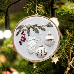 Kits para bordado de Natal, ponto cruz com aro, fios de pano, kit DIY para principiantes, adultos, crianças, 20cm, 15cm - Image 6