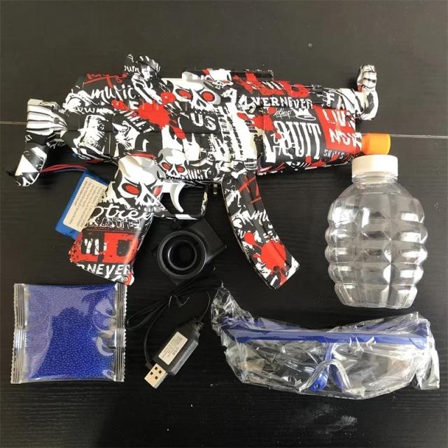 Pistola Elétrica de Bolas de Gel MP5 para Brincadeiras ao Ar Livre, Splat e Airsoft Infantil