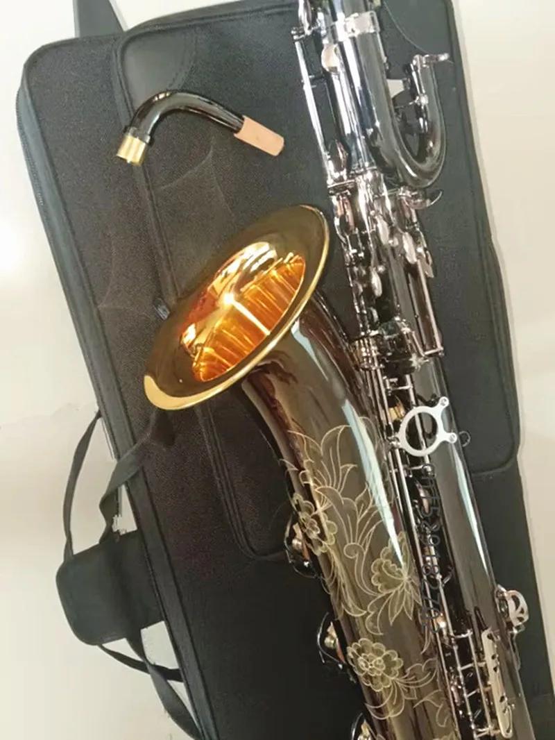 Saxofone Barítono Profissional com Bocal, Sino Dourado, Eb, Preto, Níquel, Chaves de Prata, Instrumento Musical, Frete Grátis - Image 1