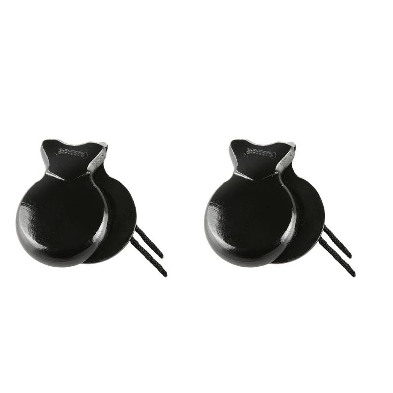 2 peças castanholas espanholas com corda tradicional flamenco castanholas percussão orff instrumento musical fácil - Image 1