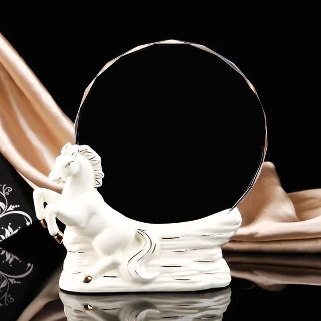 Troféu de Cristal em Forma de Flor com Autorização Personalizada, Presente Criativo e Decoração para o Lar, Ideal para Premiações e Amigos