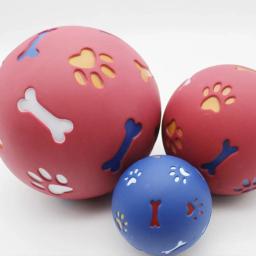 Bola de borracha do brinquedo do cão com dispensador de alimentos, Pet Food Play Ball, Teething Training Toy, Interativo Pet Toy, azul e vermelho, Diâmetro 7,5 centímetros - Image 6