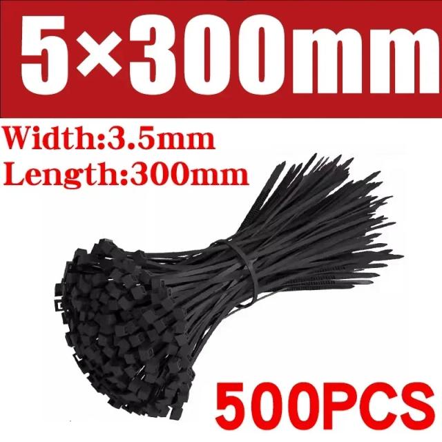 500/1000 pces auto-travamento plástico náilon gravata preto zip envolve cinta cabo de náilon conjunto de fixação anel loop fio envoltório