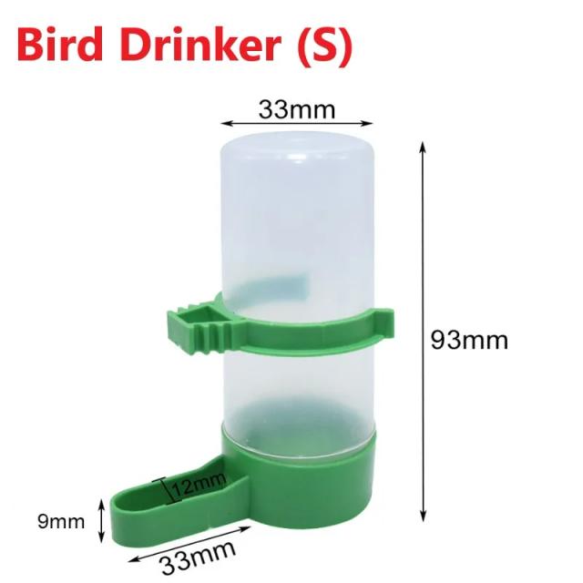 Alimentador de Pássaros com Bebedouro e Clip para Gaiolas de Papagaio - Garrafa Dispensadora de Água e Tigelas para Aves de Estimação