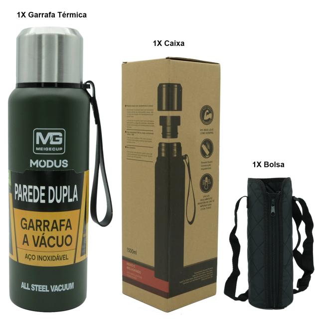 Garrafa Térmica Portátil MODUS de Aço Inoxidável 1000ml/1500ml com Design de Corda e Alta Capacidade 