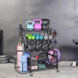 Rack De Armazenamento De Equipamentos De Ginástica, Equipamento De Treino, Organizador De Armazenamento Para Bolas, Halteres, Rolo De Espuma, Tapetes De Ioga, Kettlebells, Heavy Duty - Image 2