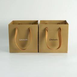 Sacos De Presente De Flor De Papel Kraft, Logotipo Personalizado, Sacos De Buquê De Ouro, Caixa com Alça, Pequeno Portador De Papel, Sacolas para Festa De Casamento, 24Pcs - Image 4