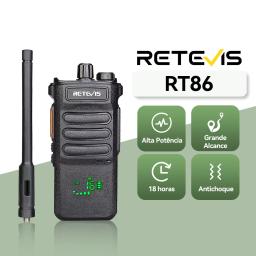 Retevis RT86 Walkie Talkie Radio de Comunicação Rádio Comunicador Longo Alcance Profissional comunicador sem fio equipe FM radio comunicador Portátil Recarregável PTT Walkie-talkie Longa Distância UHF Caça camping - Image 1