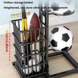 Rack de armazenamento simples para crianças, rack de bola para basquete, futebol, voleibol, badminton, casa interior - Image 4