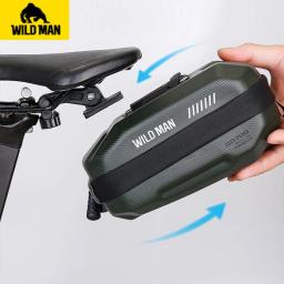 SELVAGEM MAN-Bicicleta Cauda Bag, Shell duro impermeável, reflexivo, ajustável, ciclismo Saddle Bag, MTB Road Bike Acessórios, 1L Capacidade - Image 1