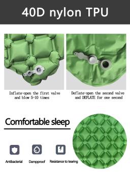 Colchão inflável de acampamento na barraca dobrável cama de acampamento almofada de dormir cobertor de piquenique tapete de ar de viagem equipamento de acampamento - Image 2