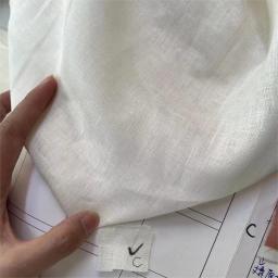Tecido de linho puro orgânico natural por metro, camisa fina da marinha, vestuário para mulheres, 17x21s, 125g - Image 5