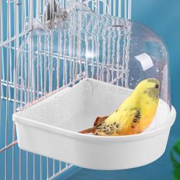 Pet Bird Bath Box Shower, fácil de instalar Water Bowl, Caged Parrot Bathing Tub para pássaros pequenos periquitos e canários - Image 1