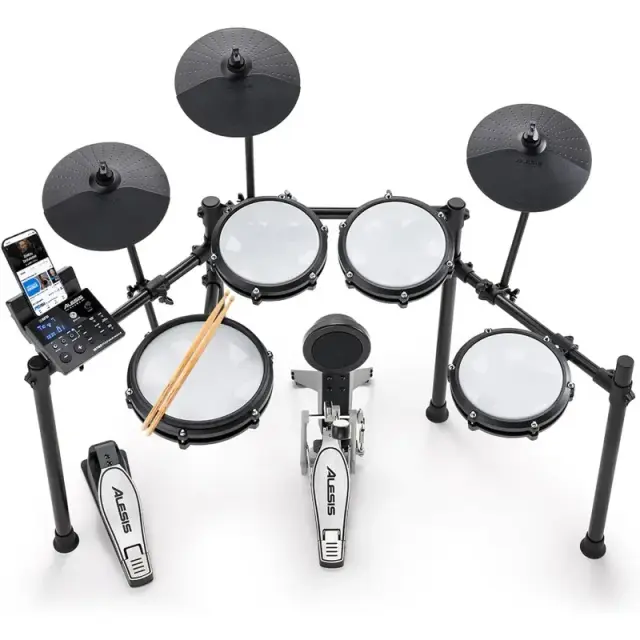 Alesis Nitro Max: Bateria Elétrica com Pads Silent Mesh, Caixa Dual Zone de 10", Bluetooth e Mais de 440 Sons Autênticos
