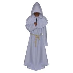 Manto do mago medieval Cosplay Fantasia, Renascença, Sacerdote Monges, Bruxa, Vampiro, Vestes Cristãs, Death Friar, Capa de Feitiçaria - Image 3
