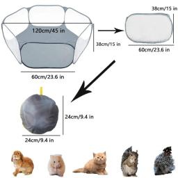 Gaiola portátil transparente aberta dobrável, Gaiola de gato e cachorro, Barraca Pet Playpen, Cerca de quintal para cachorro, Coelho, Hamster - Image 4