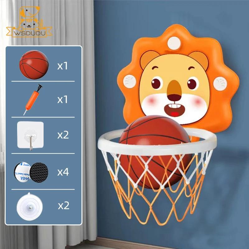 Cesta de Basquete Infantil Dobrável com Bola e Ventosa - Brinquedo Esportivo para Meninos e Crianças