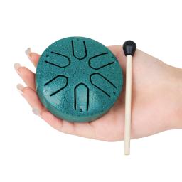 Mini Steel Tongue Drum com baquetas, Hand Pan Drums, instrumentos musicais de percussão, presente, acessórios de bateria, 3 Polegada, 6-Tone - Image 3