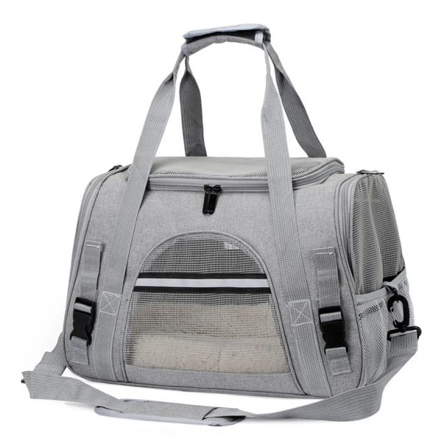 Mochila Portátil Respirável para Transporte de Cães Pequenos e Gatos, Bolsa de Ombro Dobrável Aprovada por Companhias Aéreas