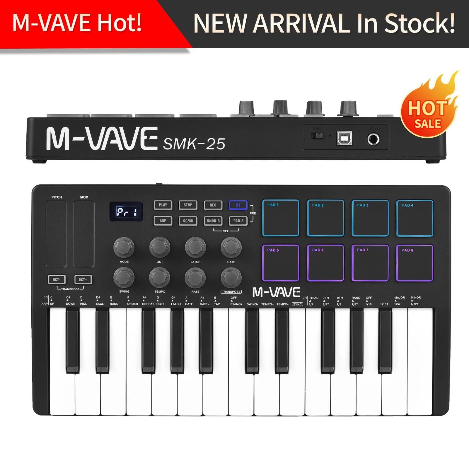 M-VAVE-Mini portátil MIDI Controller Keyboard, teclado USB, 25-Key, 8 RGB Backlit Pads, 8 botões Instrumentos musicais - Image 1
