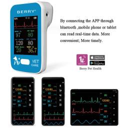 Berry Pet Saúde Bluetooth Veterinária Multiparameter Monitor, medidor De Oxigênio No Sangue, ECG - Image 3