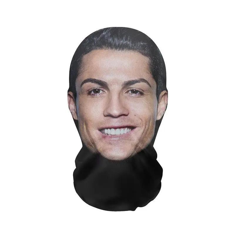 Novo 3d impresso kanye máscara de malha elástica máscara facial completa para homens mulheres cosplay headwear hip hop moda balaclava capuz chapéu chapelaria - Image 1