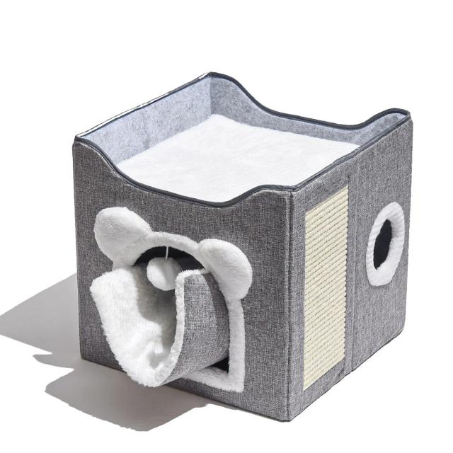 Casa de Gato de Deck Duplo: Conforto Acolhedor no Inverno e Espaço Amplo para Todos os Animais de Estimação