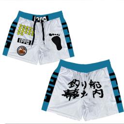 Calções de praia com estampa anime masculino e feminino, calça curta esportiva treino fitness, malha de jogging de ginástica, shorts casuais, verão - Image 6